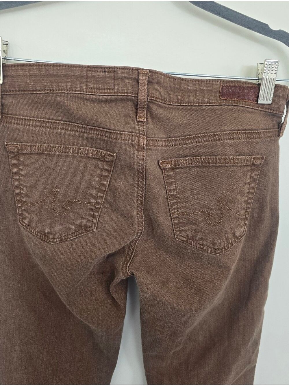 AG Adriano Goldschmied Coffee Brown Stevie Slim Straight Ankle Jeans Size 25R - Picture 6 of 9